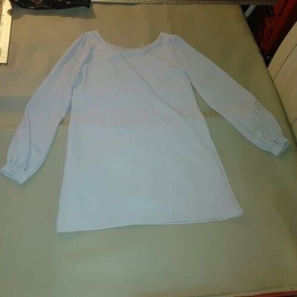 LuLu Small Gray Long Cuff Sleeve Wide Fit Dress Classic Simple Solid - Picture 6 of 7